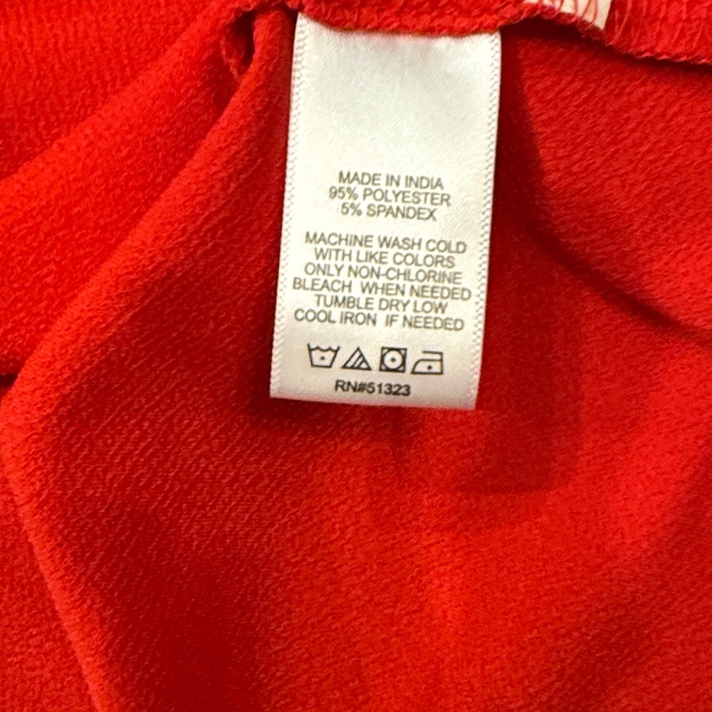 CeCe Red Blouse Patterned White Peter Pan Collar … - image 6